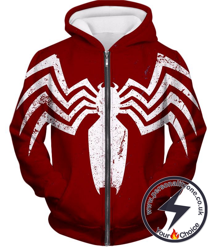 Cool Spiderman Logo Promo Red Zip Up Hoodie